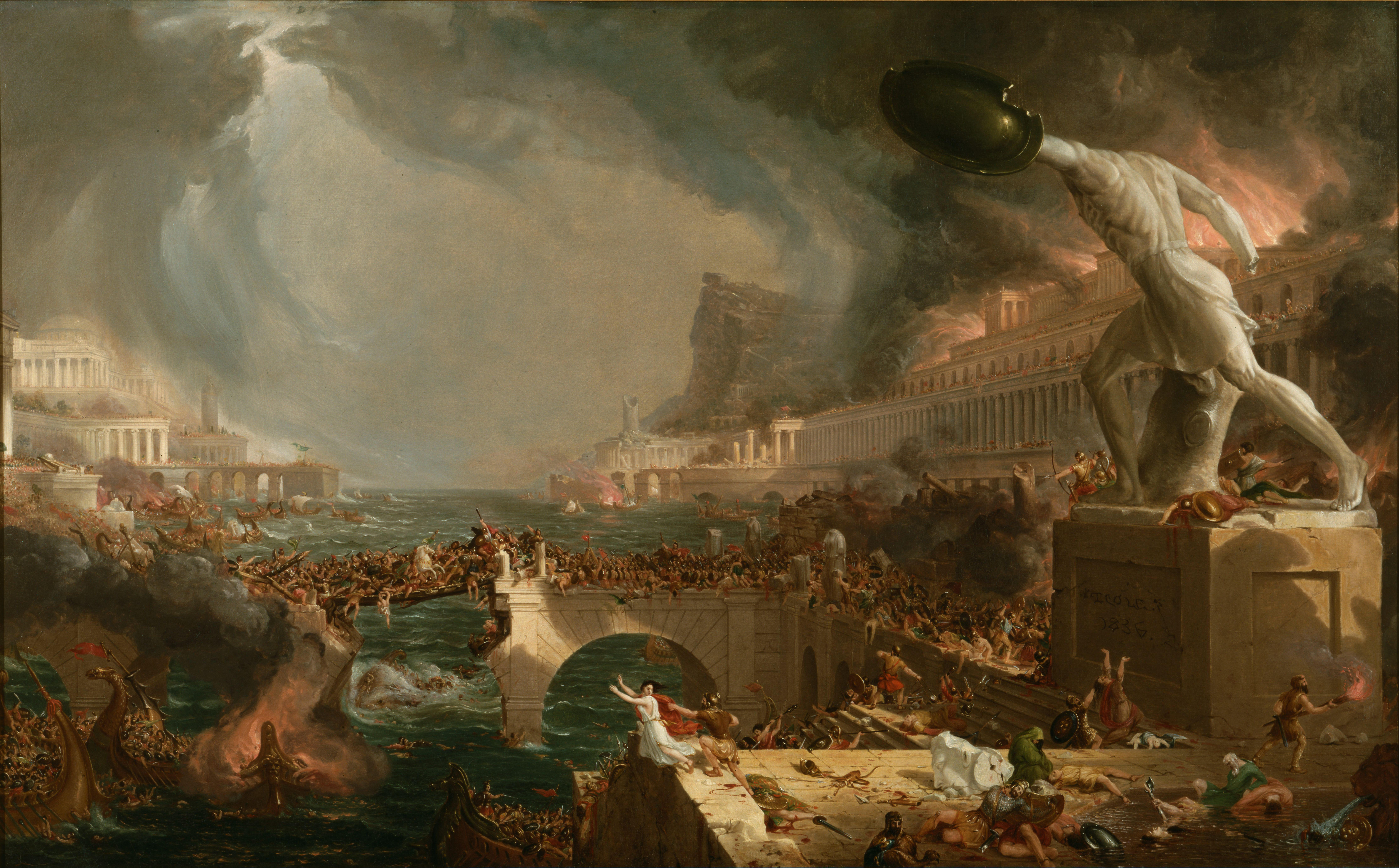 Thomas Cole, Destruction, 1833–1836. (Image source: Wikipedia).