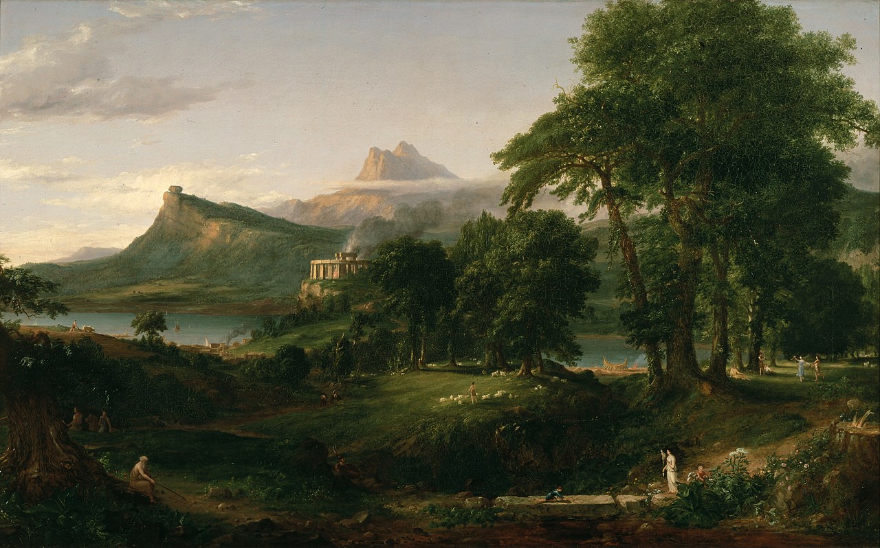 Thomas Cole, The Course of Empire – The Arcadian or Pastoral State, 1833–1836. (Image source: Wikipedia).