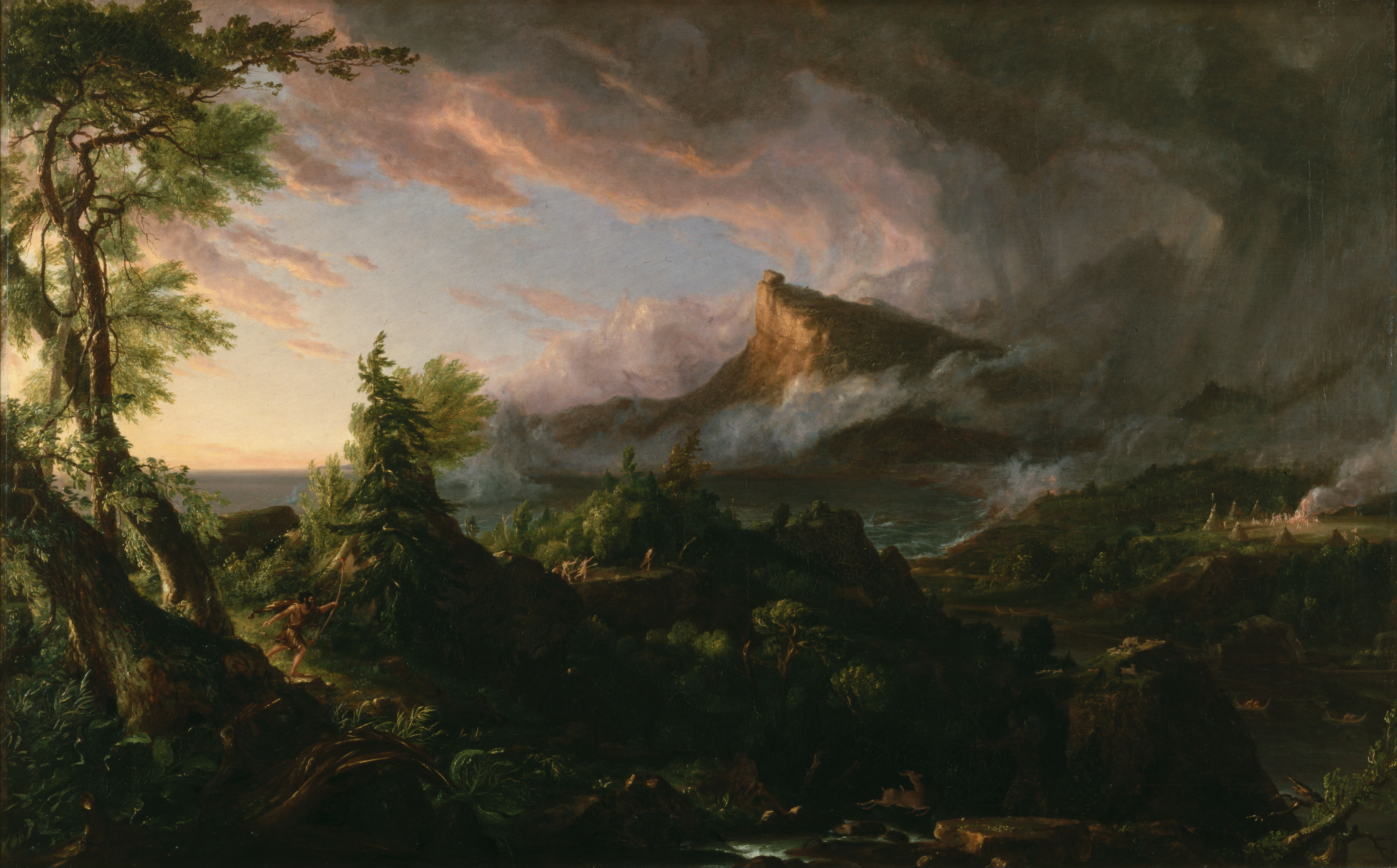 Thomas Cole, The Course of Empire – The Savage State, 1833–1836. (Image source: Wikipedia).
